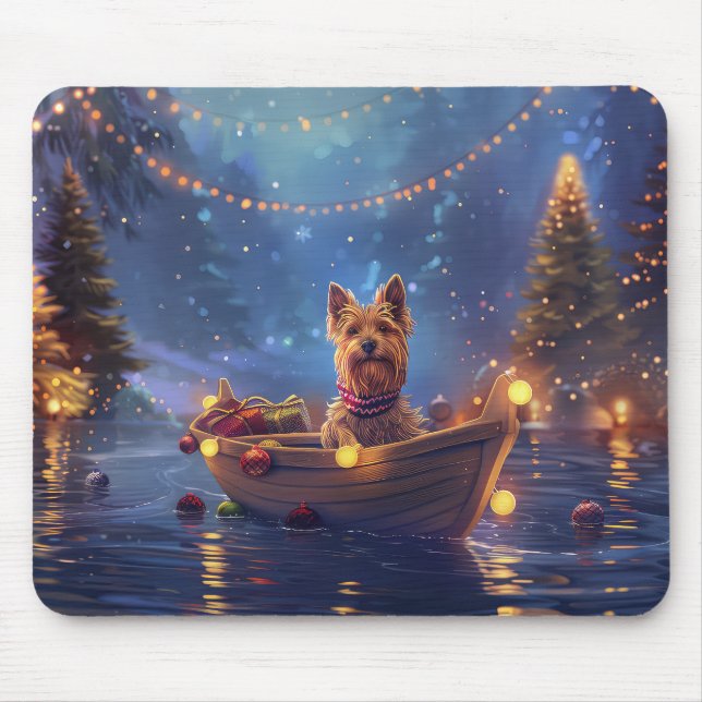 Australian Terrier Christmas Festive Voyage Mousepad (Vorne)