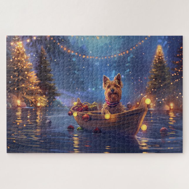 Australian Terrier Christmas Festive Voyage Puzzle (Horizontal)