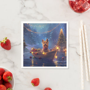 Australian Terrier Christmas Festive Voyage Serviette