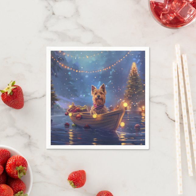 Australian Terrier Christmas Festive Voyage Serviette (Beispiel)