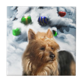 Australian Terrier Christmas Fliese
