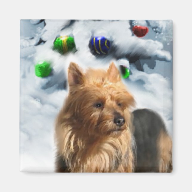 Australian Terrier Christmas Geschenke Magnet (Vorne)