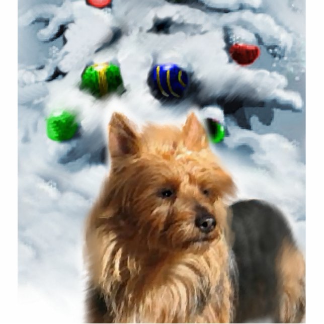 Australian Terrier Christmas Ornament Fotoskulptur Ornament (Vorne)