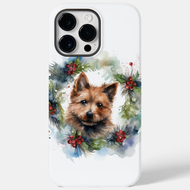 Australian Terrier Christmas Wreath Festive Pup Case-Mate iPhone Hülle (Rückseite)