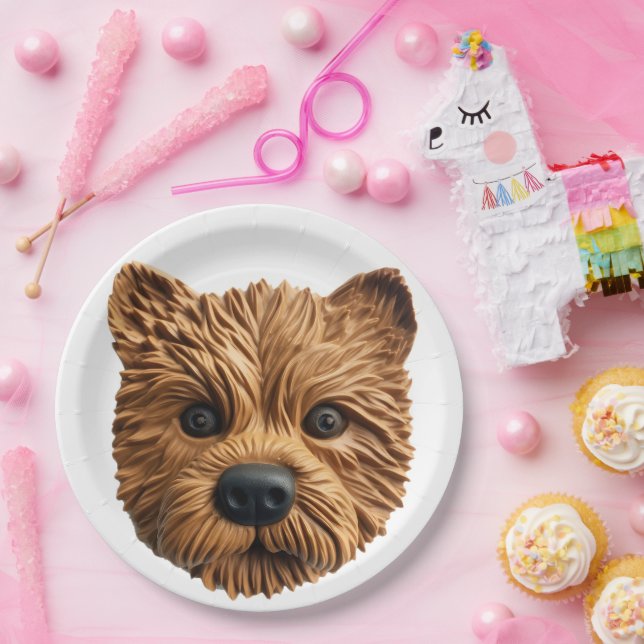 Australian Terrier Dog 3D Inspiriert Pappteller (Party)