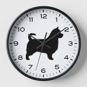 Australian Terrier Dog Breed Silhouette Uhr