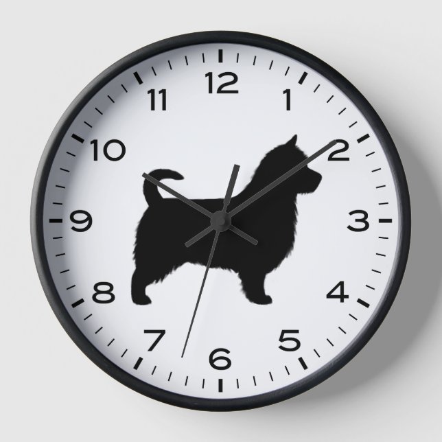 Australian Terrier Dog Breed Silhouette Uhr (Vorderseite)