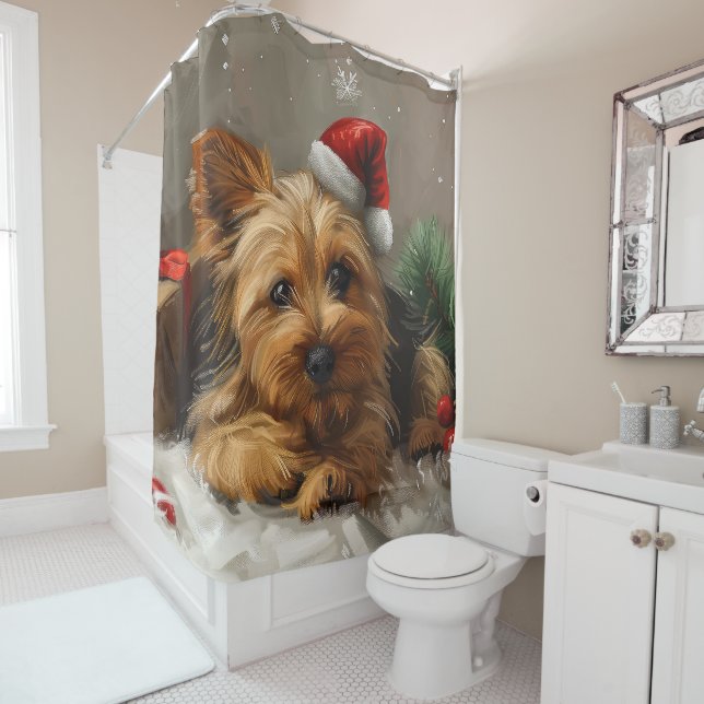 Australian Terrier Dog Christmas Festive Duschvorhang (Beispiel)