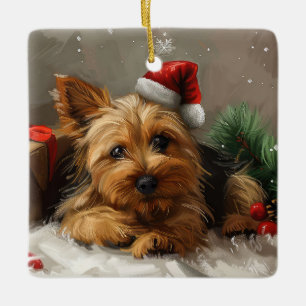 Australian Terrier Dog Christmas Festive Keramikornament