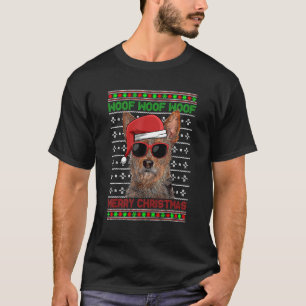 Australian Terrier Dog Funny Woof Frohe Weihnachte T-Shirt