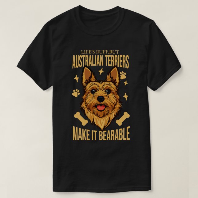 Australian Terrier Dog Lover T-Shirt (Design vorne)