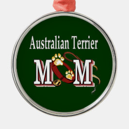 Australian Terrier Dog MAMA Silbernes Ornament