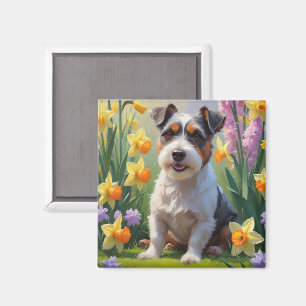 Australian Terrier Dog Spring Flowers Malerei Magnet