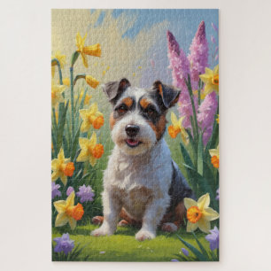 Australian Terrier Dog Spring Flowers Malerei Puzzle