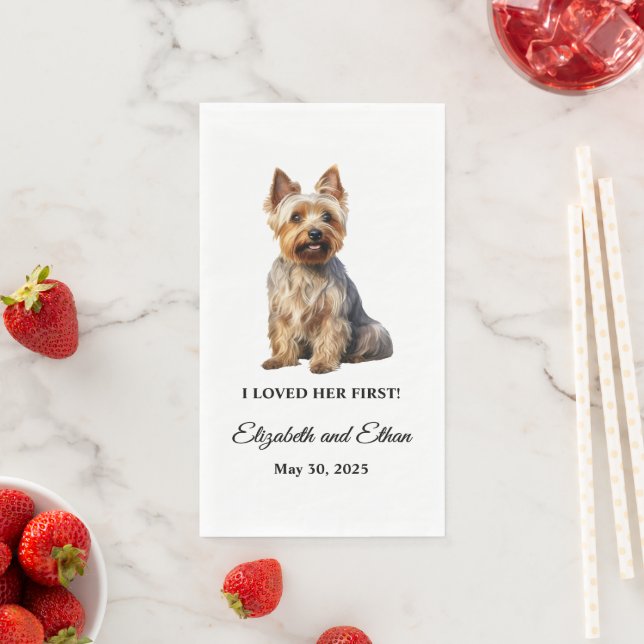 Australian Terrier Dog Wedding Serviette (Beispiel)