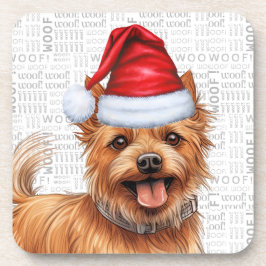 Australian Terrier Dog Woof Word Art Holiday Getränkeuntersetzer