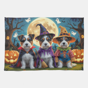 Australian Terrier Dogs Pumpkin Halloween Funny Geschirrtuch