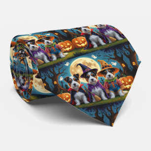 Australian Terrier Dogs Pumpkin Halloween Funny Krawatte