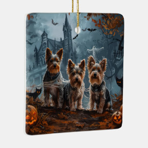 Australian Terrier Halloween Nacht Hunde Leckerli Keramikornament