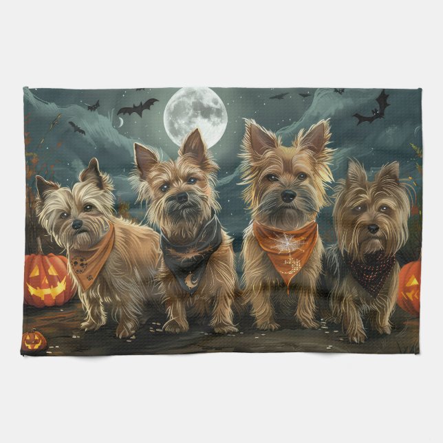 Australian Terrier Halloween Spooky Geschirrtuch (Horizontal)