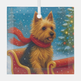 Australian Terrier Holiday Ornament Aus Glas