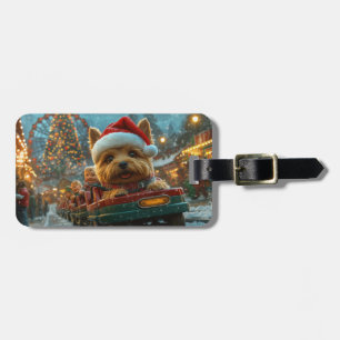 Australian Terrier Hund Achterbahn Weihnachten Gepäckanhänger