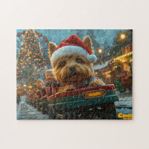 Australian Terrier Hund Achterbahn Weihnachten Puzzle