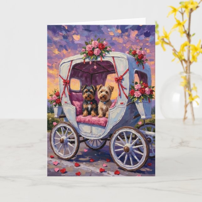 Australian Terrier Hund Valentinstag  Karte (Gelbe Blume)