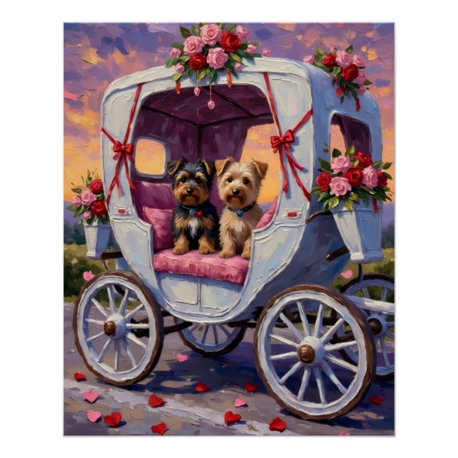 Australian Terrier Hund Valentinstag  Poster (Vorderseite)