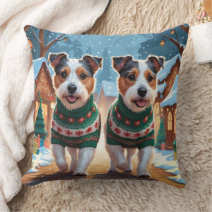 Australian Terrier Hunde Weihnachten Schnee Urlaub Kissen