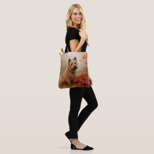 Australian Terrier im Herbstlaub Fall Inspiriert
