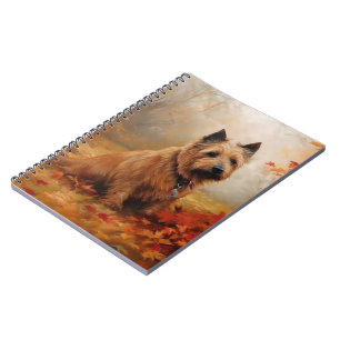 Australian Terrier im Herbstlaub Fall Inspiriert Notizblock