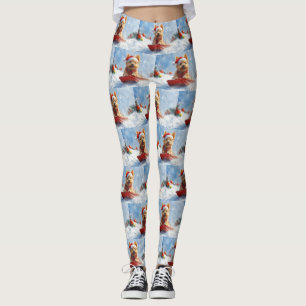 Australian Terrier im Schlitten Lass es schneien W Leggings
