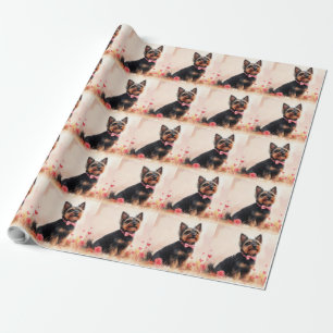 Australian Terrier mit Rosen - Valentinstag Geschenkpapier