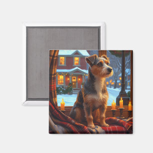 Australian Terrier mit Weihnachtsbeleuchtung Urlau Magnet