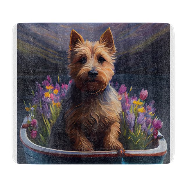 Australian Terrier on Paddle: Ein Landschaftliches Schneidebrett (Vorderseite)