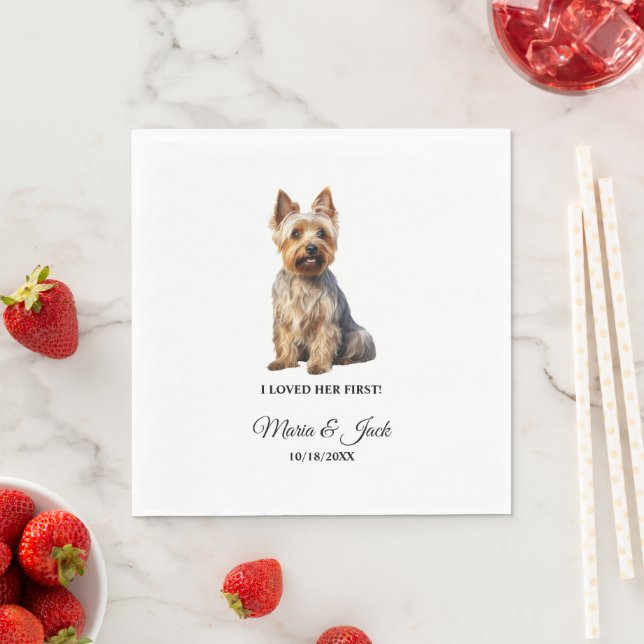 Australian Terrier Pet Cocktail Wedding Serviette (Beispiel)