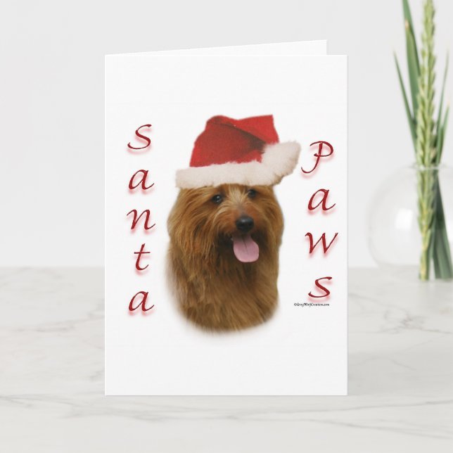 Australian Terrier Santa Paws Feiertagskarte (Vorderseite)