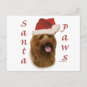 Australian Terrier Santa Paws Feiertagspostkarte