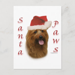 Australian Terrier Santa Paws Feiertagspostkarte