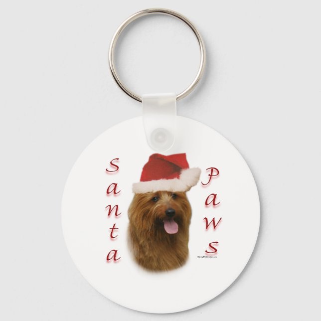 Australian Terrier Santa Paws Schlüsselanhänger (Vorderseite)