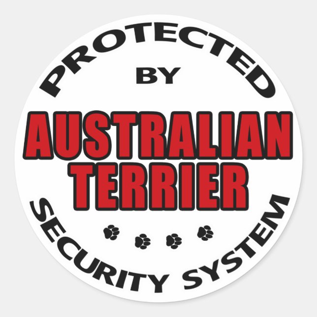 Australian Terrier Security Runder Aufkleber (Vorderseite)