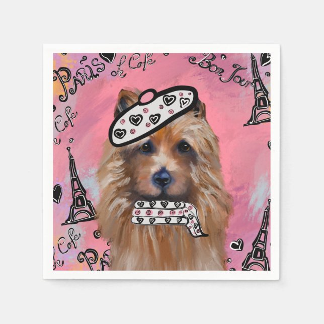 Australian Terrier Serviette (Vorderseite)