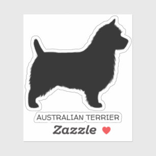 Australian Terrier Silhouette Aussie Dog Vinyl Aufkleber