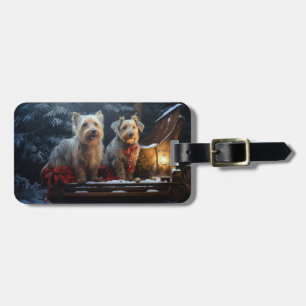 Australian Terrier Snowy Schlitten Weihnachtsdekor Gepäckanhänger