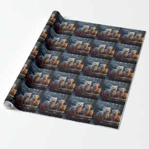Australian Terrier Snowy Sleigh Weihnachtsdekor Geschenkpapier
