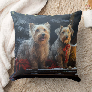 Australian Terrier Snowy Sleigh Weihnachtsdekor Kissen