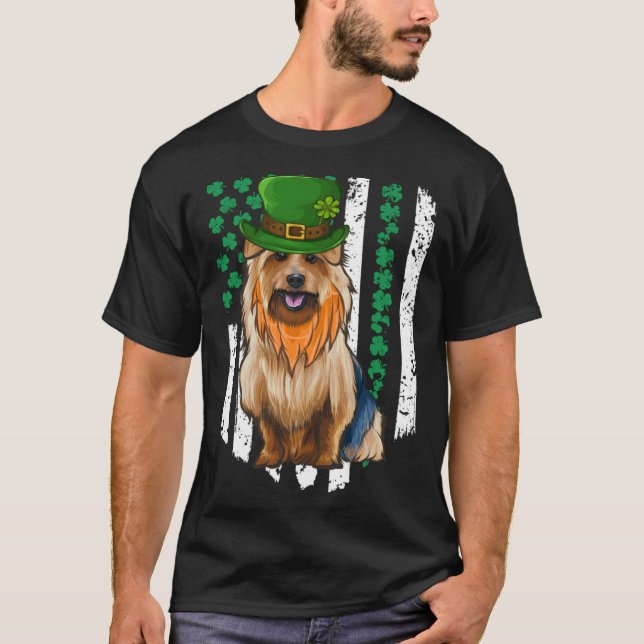 Australian Terrier St Patricks Day Irish American  T-Shirt (Vorderseite)