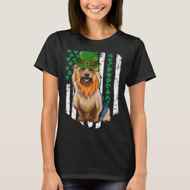 Australian Terrier St Patricks Day Irish American  T-Shirt (Vorderseite)