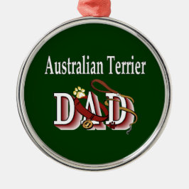 Australian Terrier Vater Silbernes Ornament